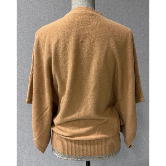 Tory Burch Tan Cashmere Dolman Sleeve Button Cardigan Sweater Size Small FLAW - Picture 7 of 12